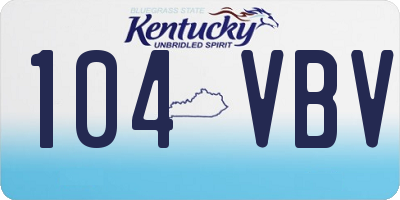 KY license plate 104VBV