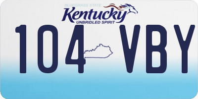 KY license plate 104VBY