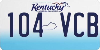 KY license plate 104VCB