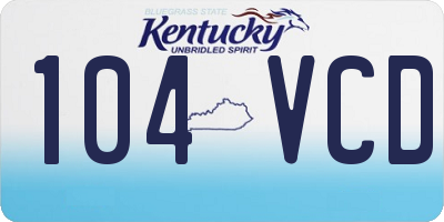 KY license plate 104VCD