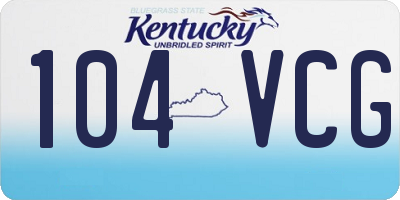 KY license plate 104VCG