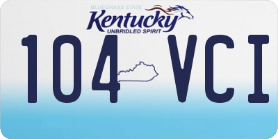 KY license plate 104VCI
