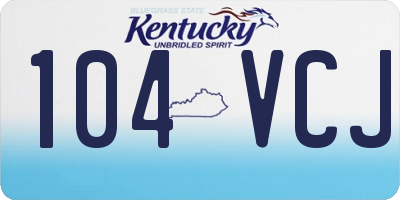 KY license plate 104VCJ