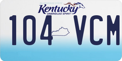 KY license plate 104VCM
