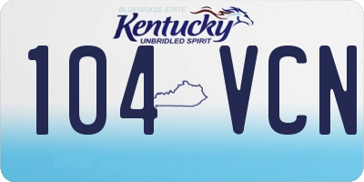 KY license plate 104VCN