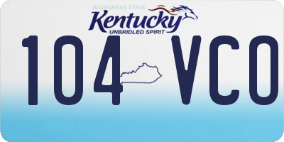KY license plate 104VCO