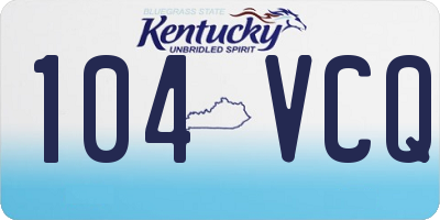 KY license plate 104VCQ