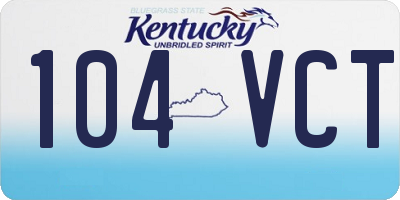 KY license plate 104VCT