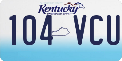 KY license plate 104VCU