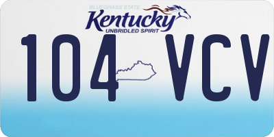 KY license plate 104VCV