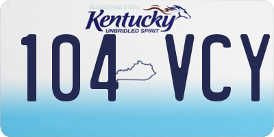 KY license plate 104VCY