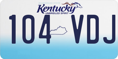 KY license plate 104VDJ