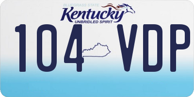 KY license plate 104VDP