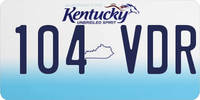 KY license plate 104VDR