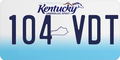 KY license plate 104VDT