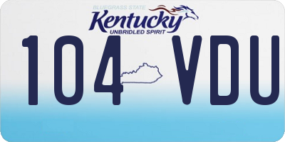 KY license plate 104VDU