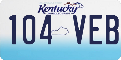 KY license plate 104VEB