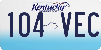 KY license plate 104VEC