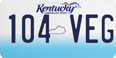 KY license plate 104VEG