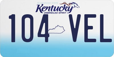 KY license plate 104VEL