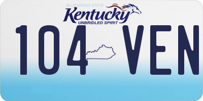 KY license plate 104VEN