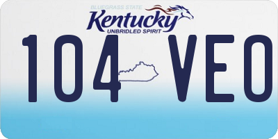 KY license plate 104VEO