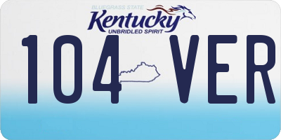 KY license plate 104VER
