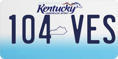 KY license plate 104VES