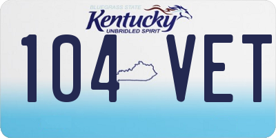 KY license plate 104VET