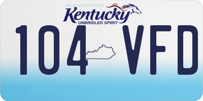 KY license plate 104VFD