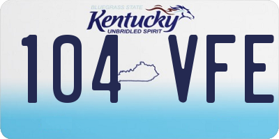 KY license plate 104VFE