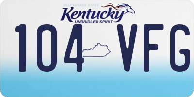 KY license plate 104VFG