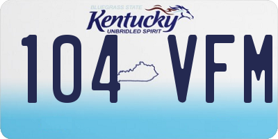 KY license plate 104VFM