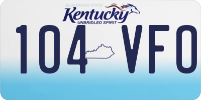KY license plate 104VFO