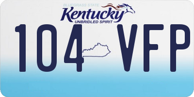 KY license plate 104VFP