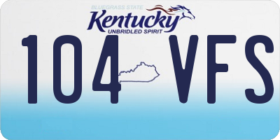 KY license plate 104VFS