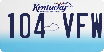 KY license plate 104VFW