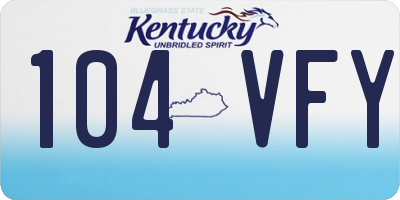 KY license plate 104VFY