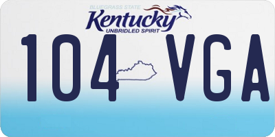 KY license plate 104VGA