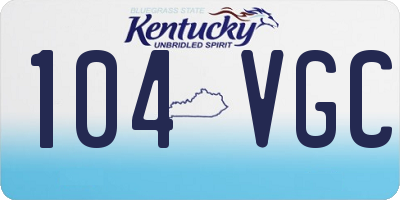 KY license plate 104VGC