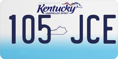 KY license plate 105JCE