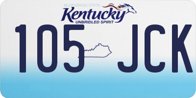 KY license plate 105JCK