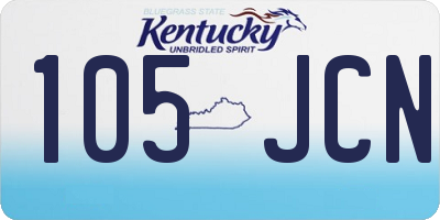 KY license plate 105JCN