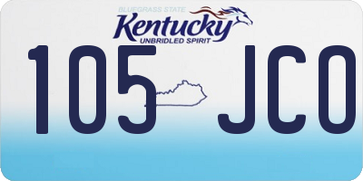 KY license plate 105JCO