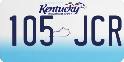 KY license plate 105JCR