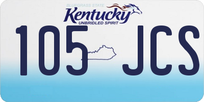 KY license plate 105JCS