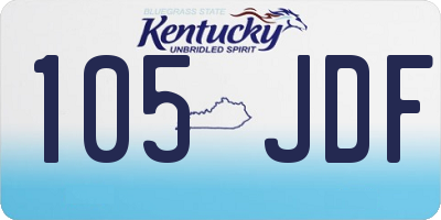 KY license plate 105JDF