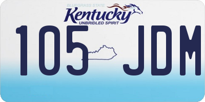 KY license plate 105JDM