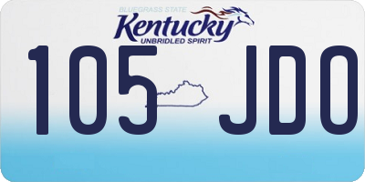 KY license plate 105JDO