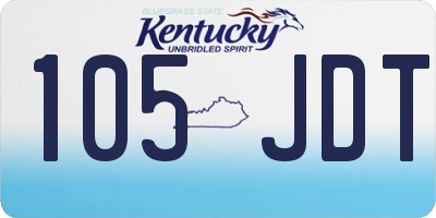 KY license plate 105JDT